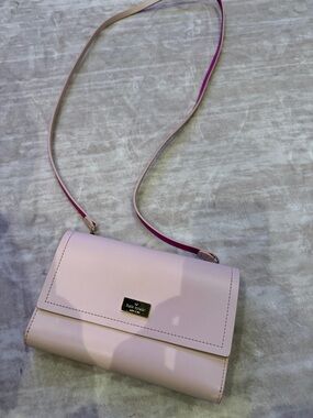 kate spade Pale Pink Leather Crossbody with Contrast Strap
